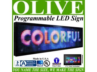 Olive LED Signs Full Color p26, 52" x 85" programmable Scrolling Message board   Industrial Grade Business Tools
