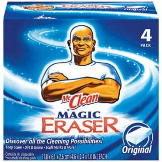 Mr. Clean Original Magic Eraser Disposable Household Cleaning Pads, 4 Pack