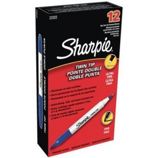 Sharpie Permanent Marker Pen Twin Tip Blue 1 Box