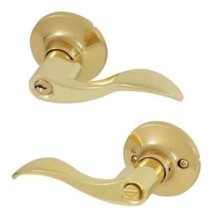 Honeywell Wave Polished Brass Entry Lever 8106001