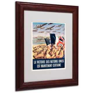Propaganda Poster from World War II White Matte, Wood Framed Wall Art