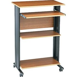 Safco Fixed Height Stand Up Computer Workstation, Oak