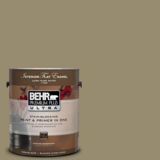 BEHR Premium Plus Ultra 1 gal. #PPU8 4 Urban Safari Flat Enamel Interior Paint 175301