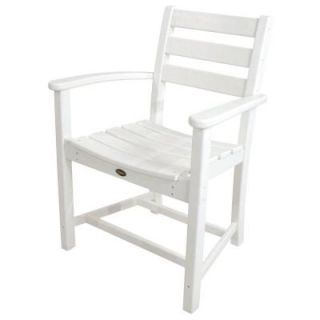 Trex Outdoor Furniture Monterey Bay Classic White Patio Dining Arm Chair TXD200CW