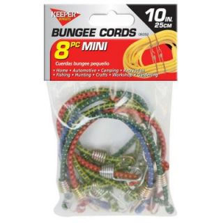 Keeper 10" Mini Bungee Cords, 8 Pack 06052