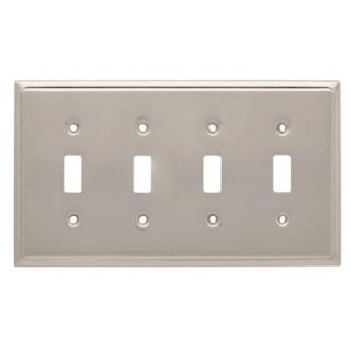 Liberty Country Fair 4 Toggle Switch Wall Plate   Satin Nickel 126477