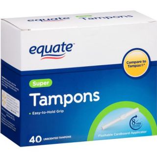 Equate Super Absorbency Unscented Tampons, 40 count