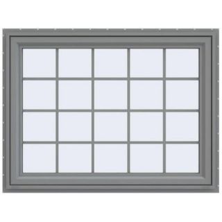 JELD WEN 47.5 in. x 35.5 in. V 4500 Series Awning Vinyl Window with Grids   Gray THDJW143200264