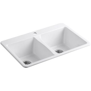 Deerfield 33 x 22 x 9 5/8 Top Mount Double Equal Kitchen Sink by