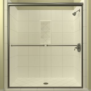 Arizona Shower Door Euro 44 in to 48 in W x 76.375 in H Brushed Nickel Sliding Shower Door
