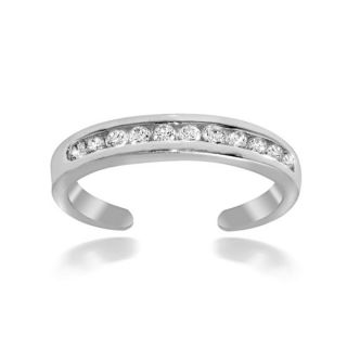 Icz Stonez Sterling Silver Channel set Cubic Zirconia Toe Ring