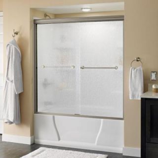 Delta Crestfield 59 3/8 in. x 58 1/8 in. Semi Framed Sliding Bypass Tub/Shower Door in Brushed Nickel with Glass 158730