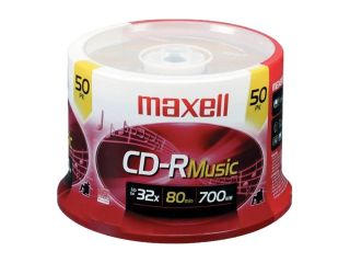 maxell 700MB 32X CD R 50 Packs Spindle Disc Model 625156 CDR80MU50PK
