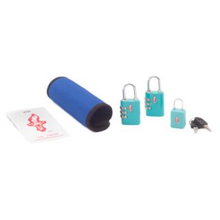 Safe Skies Blue TSA Luggage Lock, Tag and Grip Set   16810227