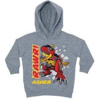 Personalized Power Rangers Dino Charge T Rex Toddler Boys' Grey Toddler Hoodie