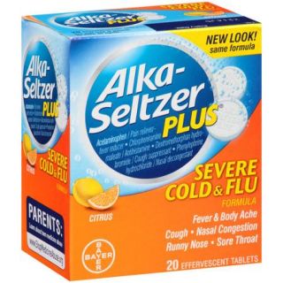 Alka Seltzer Plus Severe Cold & Flu Formula Effervescent Tablets, 20 count