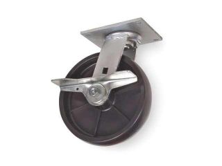 1NVN8 Swivel Plate Cstr w/Brke, 750 lb, 5 In Dia