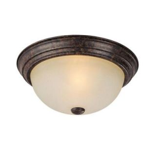 Filament Design 2 Light Chesterfield Brown Flush Mount with Mist Scavo Glass Shade CLI CPT203395842