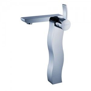 Kraus KEF 14600 PU 10CH Bathroom Faucet, Sonus Single Lever Vessel Faucet w/ Pop Up Drain   Chrome