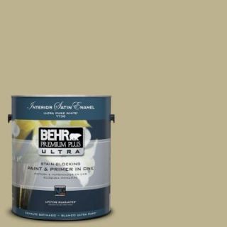BEHR Premium Plus Ultra 1 Gal. #UL200 16 Wasabi Powder Interior Satin Enamel Paint 775401