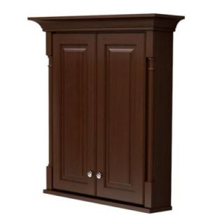 KraftMaid 27 in. W x 30 in. H Surface Mount Vanity Wall Cabinet with Decorative Accents in Autumn Blush Stain VW270430.S7.7118PN