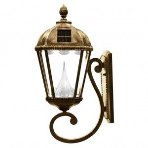 Gama Sonic GS 98W Solar Post Light, Wall Mount Royal Lamp   Weathered Bronze