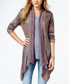 American Rag Juniors Rainbow Knit Waterfall Cardigan, Only at
