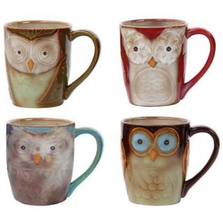 Gibson Home Night Owls 4 Piece Mug Set