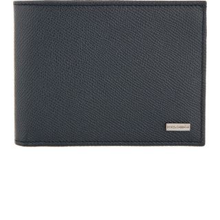 Dolce & Gabbana Navy & Red Pebbled Leather Bifold Wallet