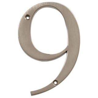 Ives 4 in. Satin Nickel Traditional House Number 9 DISCONTINUED C2 3094 619