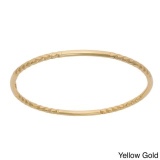 Gioelli 14k Yellow Gold Hammered Bangle Bracelet