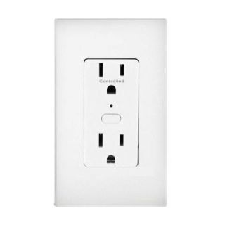 Insteon OutletLinc 15 Amp Combo Remote Controlled Outlet   White 2473SWH