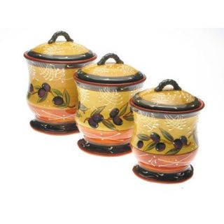 Certified International French Olives 3 Piece Canister Set