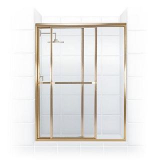 Coastal Shower Doors Paragon Series 60 in. x 66 in. Framed Sliding Shower Door with Towel Bar in Gold and Clear Glass 1860.66G C