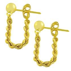 14k Yellow Gold Rope Chain Earrings  ™ Shopping   Top