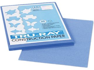 Pacon 103022 Tru Ray Construction Paper, 76 lbs., 9 x 12, Blue, 50 Sheets/Pack