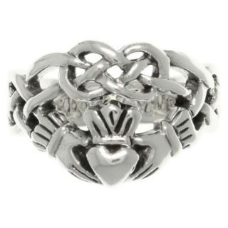Carolina Glamour Collection Sterling Silver Celtic Infinity Claddagh Heart Ring Size 7