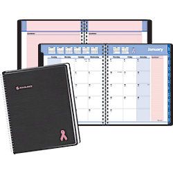 AT A GLANCE QuickNotes 30percent Recycled Special Edition Breast Cancer Awareness Planner 6 78 x 8 34  Black January December 2014