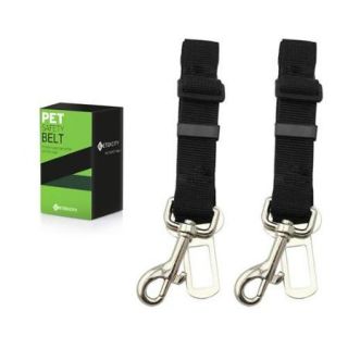 Etekcity 2 Pack Harness Clip Pet Dog Cat Safety Seatbelt Collar Medium,Black