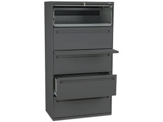 HON 785LS 700 Series Five Drawer Lateral File w/Roll Out & Posting Shelf, 36w, Charcoal