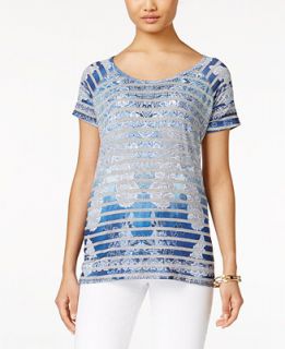 Style & Co. Striped Printed Top, Only at   Tops   Women   