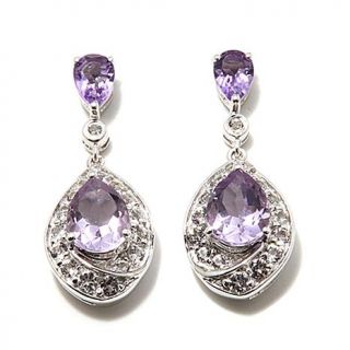 Victoria Wieck 3.05ct Amethyst and White Topaz Drop Earrings   7504558