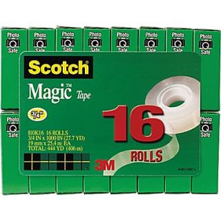 Scotch Magic™ Tape Value Pack, 3/4 x 1000, 1 Core, 16/pack (810K16)