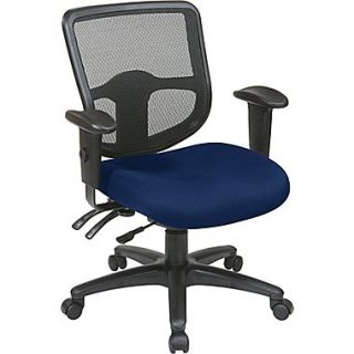 Office Star 98344 225 Pro Line II Fabric Task Chair with Adjustable Arms, Navy