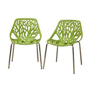 Baxton Studio Birch Sapling Accent Chair, Green, 2/Set (DC 451 Green)