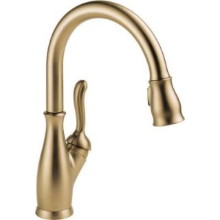 Delta Leland Single Handle Pull Down Sprayer Kitchen Faucet in Champagne Bronze Featuring MagnaTite Docking DISCONTINUED 9178 CZ DST