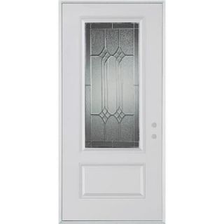 Stanley Doors 36 in. x 80 in. Orleans Zinc 3/4 Lite 1 Panel Prefinished White Left Hand Inswing Steel Prehung Front Door 1542E BN 36 L Z