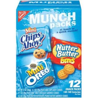 Nabisco Oreo Mini, Nutter Butter Bites & Mini Chips Ahoy Cookies Variety Pack, 1 oz, 12 count