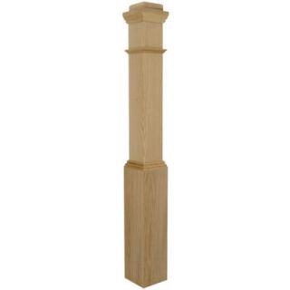 Stair Parts 55 in. x 6 1/4 in. Red Oak Box Newel Post 4091R 055 SD00L