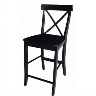 International Concepts X back 24" Stool in Black   S46 6132
